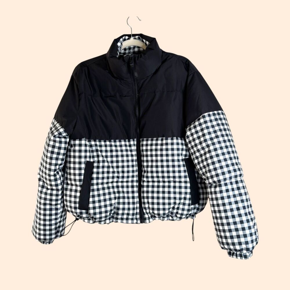 Beach Riot Gingham Puffer Jacket